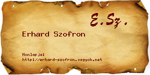 Erhard Szofron névjegykártya